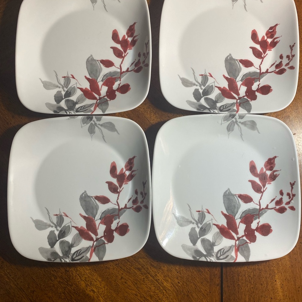 4 Corelle Kyoto 9” Square Plates